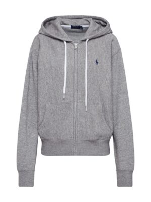 Polo Ralph Lauren Tréning dzseki 'LS ZIP HD-LONG SLEEVE-KNIT'  szürke
