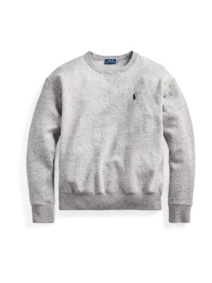 Polo Ralph Lauren Tréning póló 'LS PO-LONG SLEEVE-KNIT'  szürke