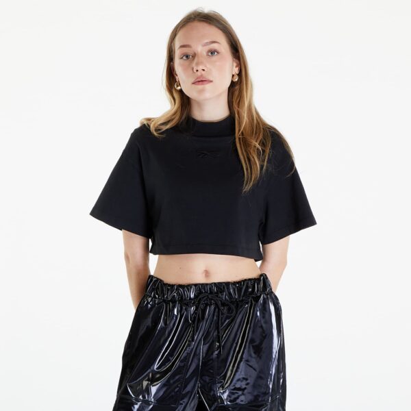 Póló Reebok Washed Cropped Tee Washed Black L-alacsony-ár