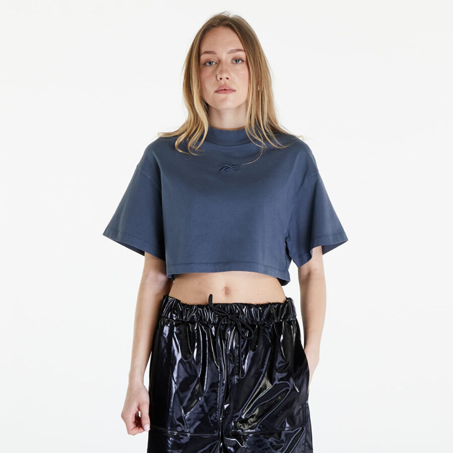Póló Reebok Washed Cropped Tee Washed Stone Blue S-alacsony-ár