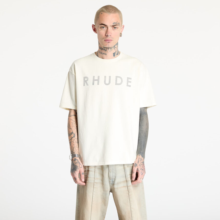 Póló Rhude Distressed Logo Tee Vintage White M-alacsony-ár