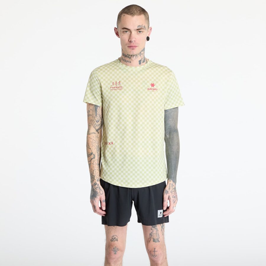 Póló SAYSKY Checker Combat T-Shirt Green Aop M-alacsony-ár
