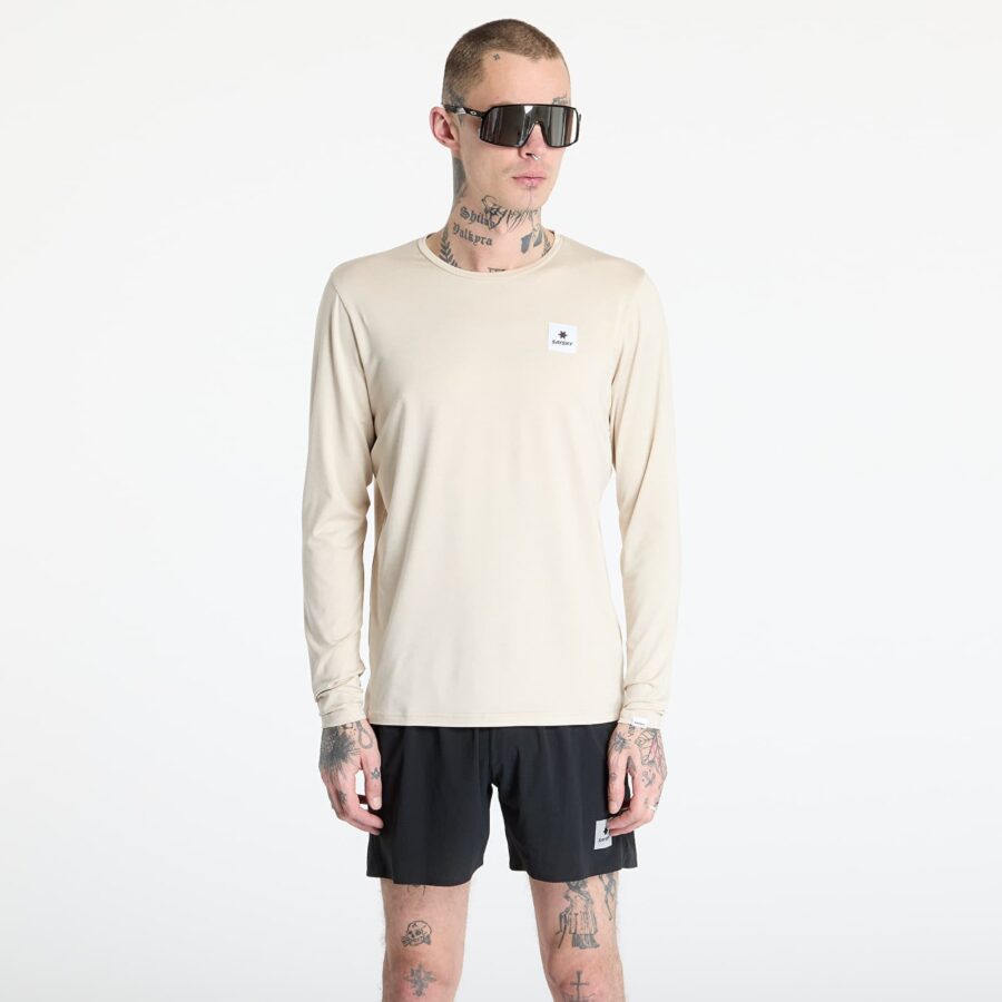 Póló SAYSKY Statement Pace Long Sleeve Beige Melange L-alacsony-ár