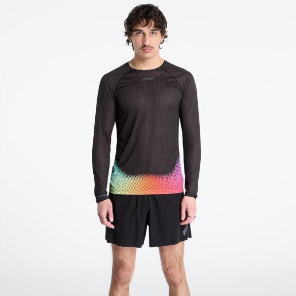 Póló SOAR Running Men's Race Base Layer T-Shirt Black/Rainbow Dot L-alacsony-ár