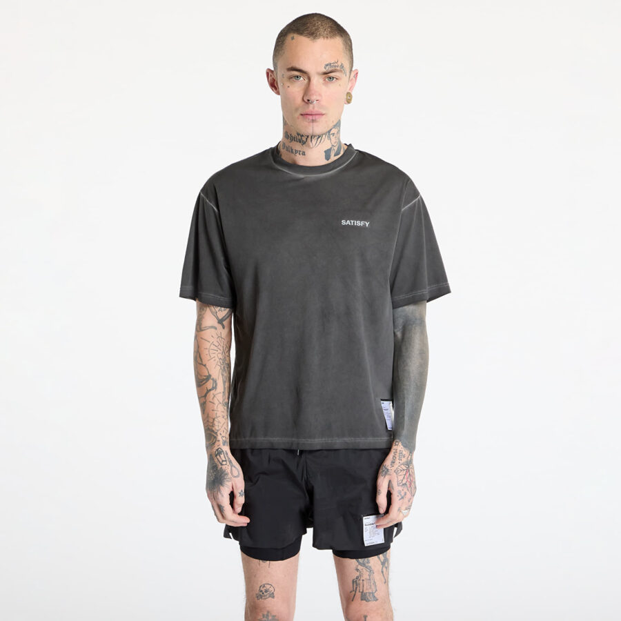 Póló Satisfy AuraLite T-Shirt UNISEX Pigment Black S-alacsony-ár