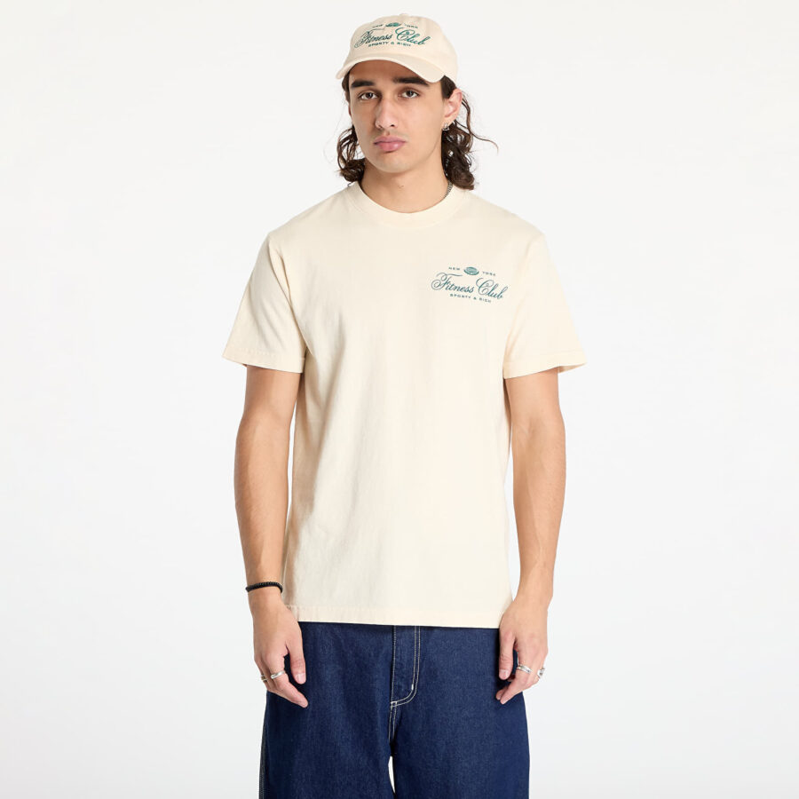 Póló Sporty & Rich Fitness World T-Shirt UNISEX Cream/ Alpine M-alacsony-ár