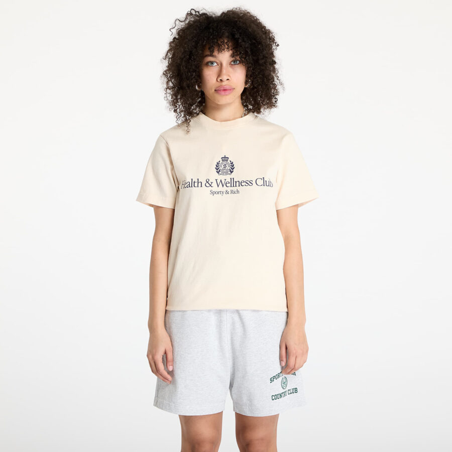 Póló Sporty & Rich H&W Crest T-Shirt Cream S-alacsony-ár