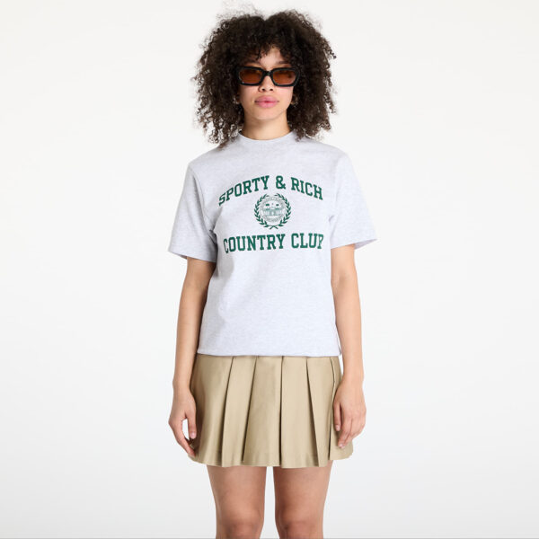 Póló Sporty & Rich Varsity Crest T-Shirt Heather Gray L-alacsony-ár