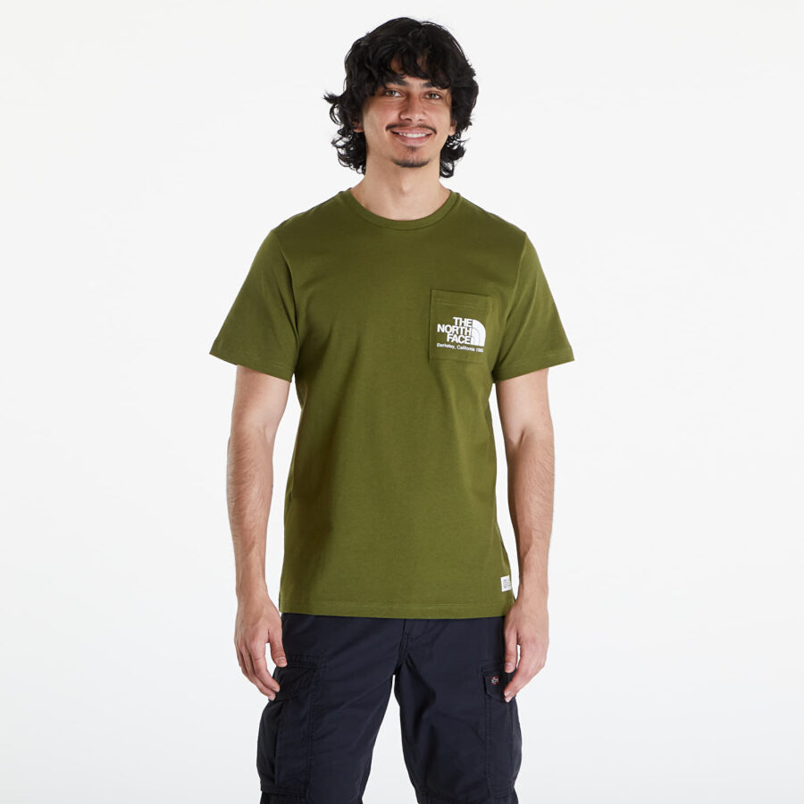 Póló The North Face Berkeley California Pocket S/S Tee Forest Olive M-alacsony-ár