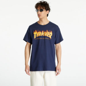 Póló Thrasher Flame Logo T-Shirt Navy Blue S-alacsony-ár