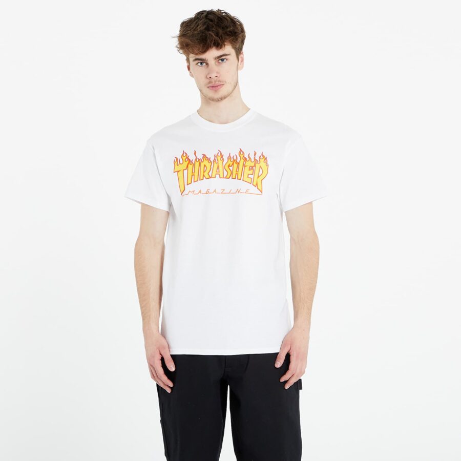 Póló Thrasher Flame Logo T-Shirt White S-alacsony-ár