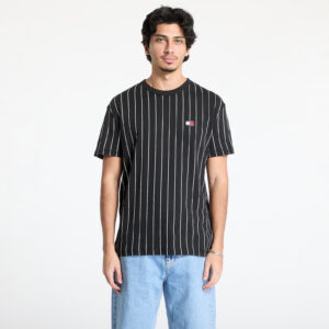 Póló Tommy Jeans Reg Stripe Badge Top Black M-alacsony-ár
