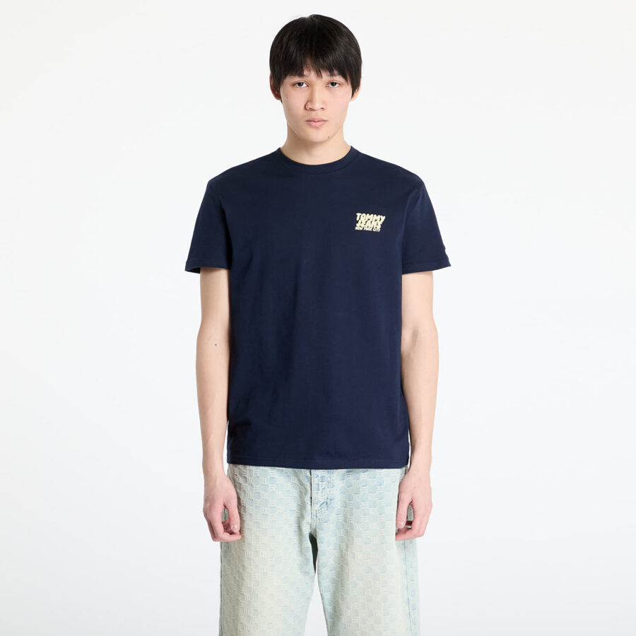 Póló Tommy Jeans Regular Bubble Back Tee Blue S-alacsony-ár