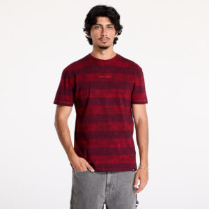 Póló Tommy Jeans Regular Classic Overdyed Tee Deep Rouge/ Heritage Pink Stripe M-alacsony-ár
