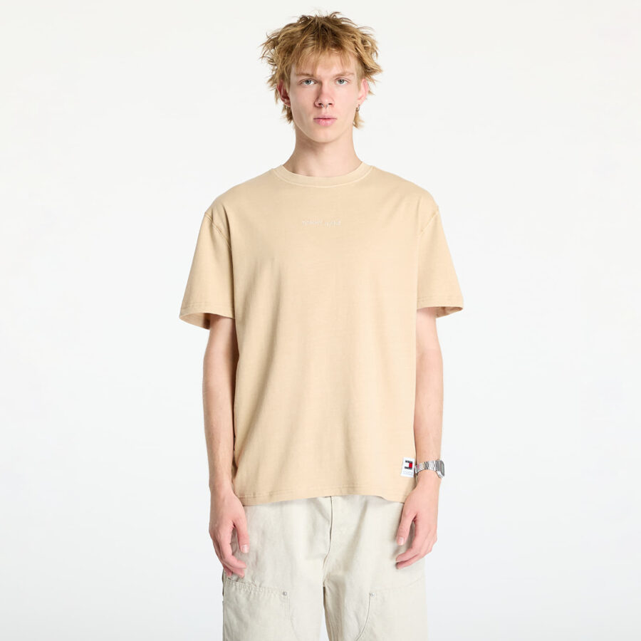 Póló Tommy Jeans Regular Classic Tee Beige S-alacsony-ár