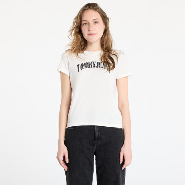 Póló Tommy Jeans Regular Floral Varsity Tee White XS-alacsony-ár