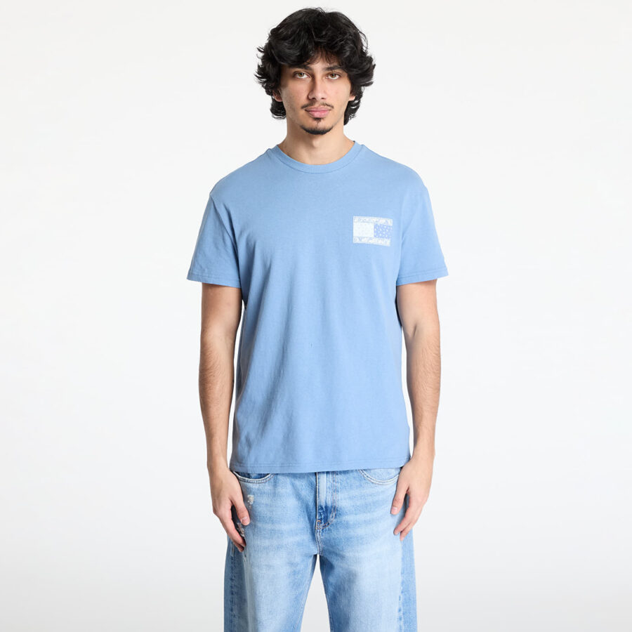 Póló Tommy Jeans Regular Paisley Flag Tee Blue L-alacsony-ár