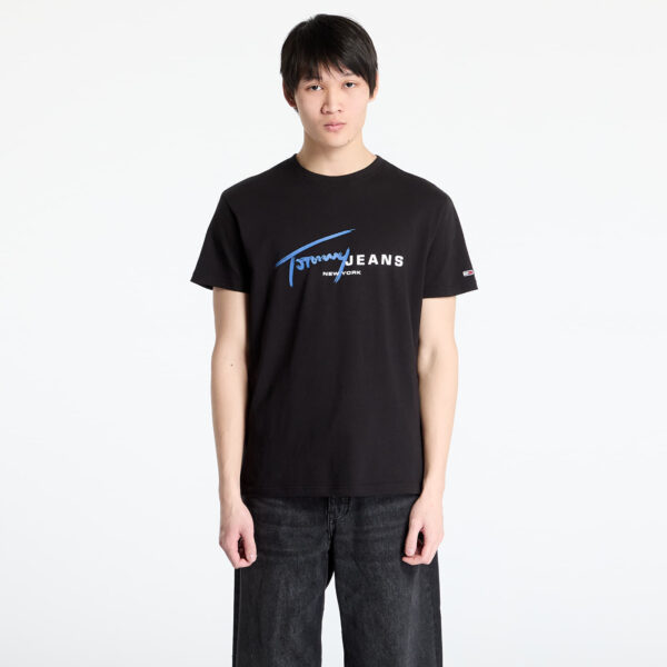 Póló Tommy Jeans Regular Signature Dna Tee Black S-alacsony-ár