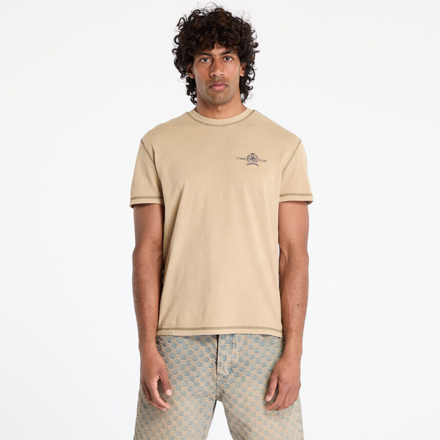 Póló Tommy Jeans Regular Small Tonal Tee Beige S-alacsony-ár