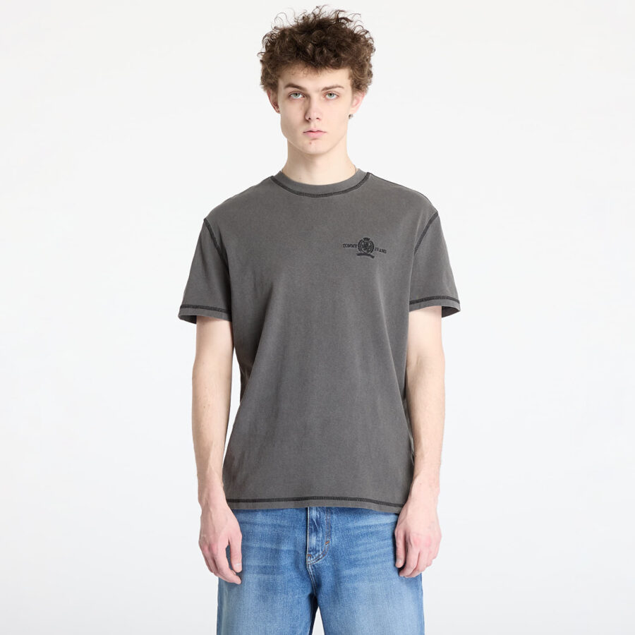 Póló Tommy Jeans Regular Small Tonal Tee Black S-alacsony-ár