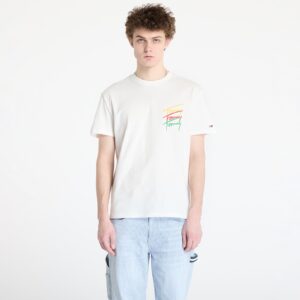 Póló Tommy Jeans Regular Twisted Sign Tee White M-alacsony-ár