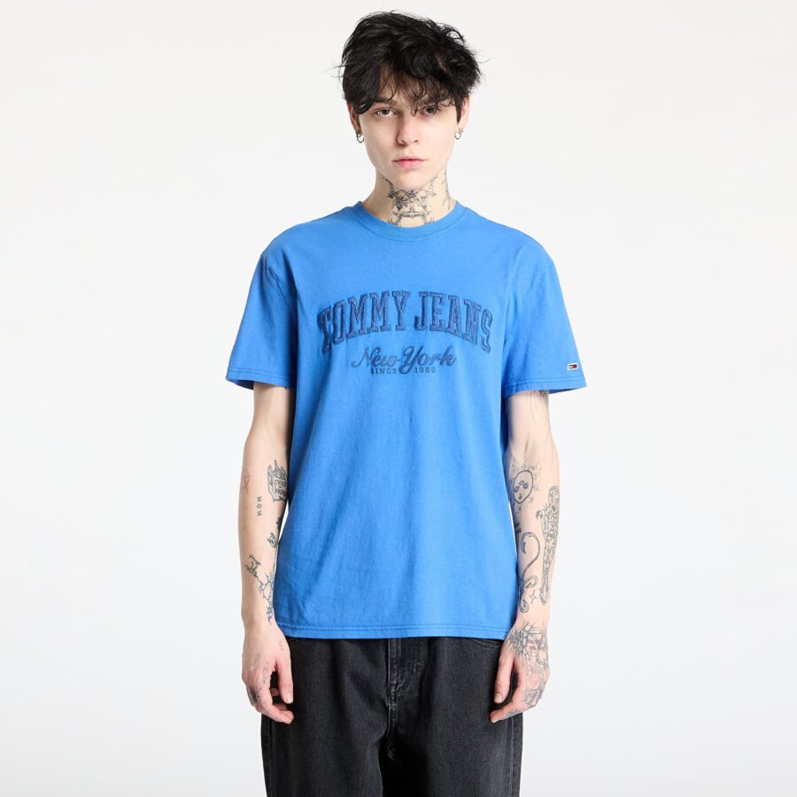 Póló Tommy Jeans Regular Vintage Vars Tee Blue S-alacsony-ár