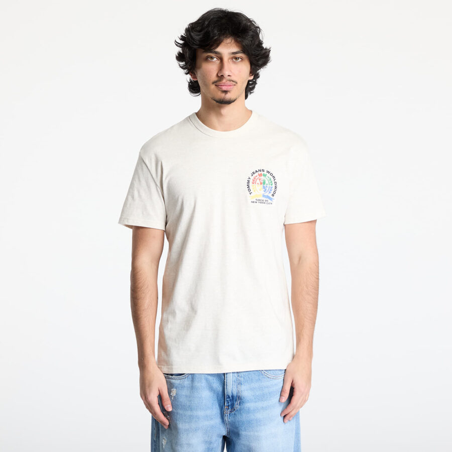 Póló Tommy Jeans Regulat Pop Crest Tee Beige XL-alacsony-ár