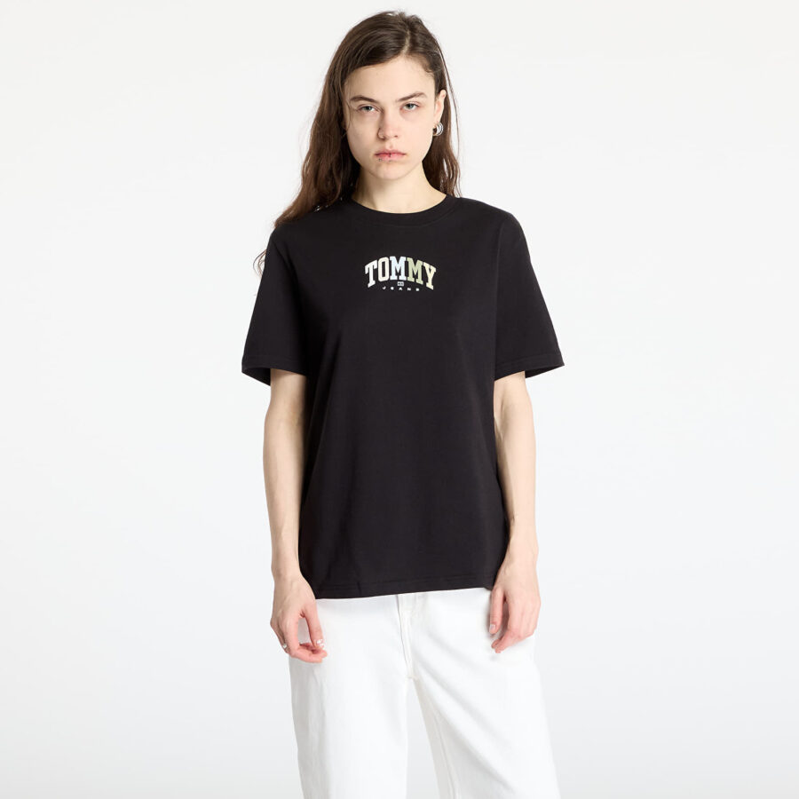 Póló Tommy Jeans Relaxed Color Varsity Tee Black XS-alacsony-ár