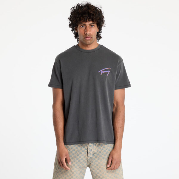 Póló Tommy Jeans Relaxed Faded Graphic Tee Black S-alacsony-ár