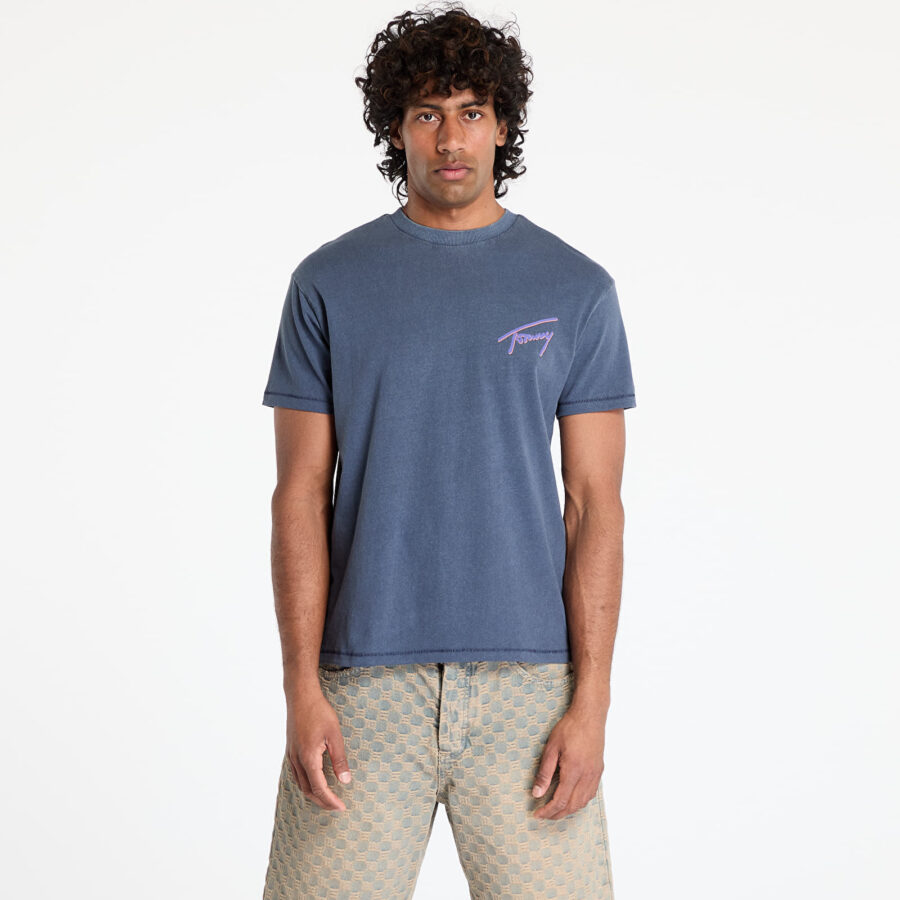 Póló Tommy Jeans Relaxed Faded Graphic Tee Blue S-alacsony-ár