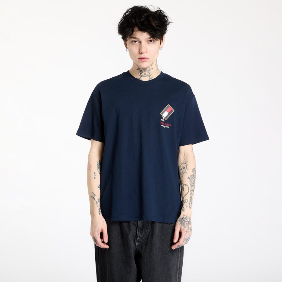Póló Tommy Jeans Relaxed Novelty 1 Tee Blue S-alacsony-ár