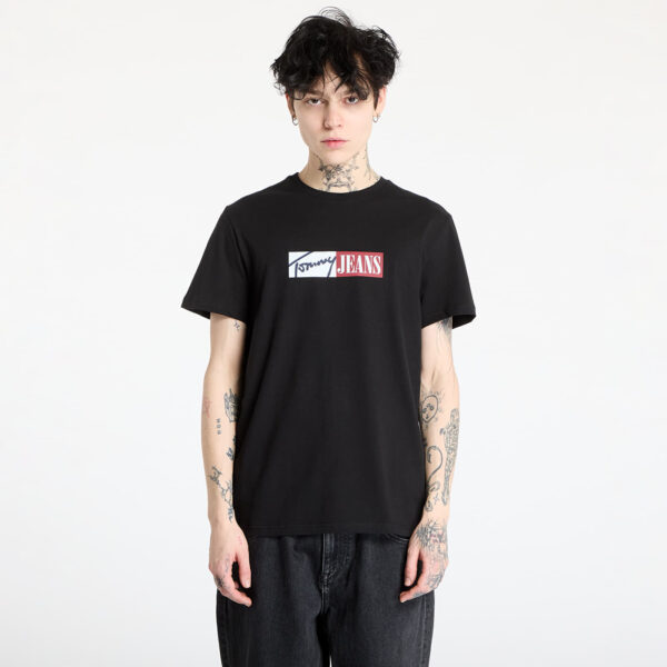 Póló Tommy Jeans Slim Entry Graphic Tee Black M-alacsony-ár