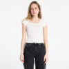 Póló Tommy Jeans Slim Scallop Rib Tee White M-alacsony-ár