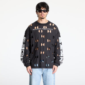 Póló Umbro Against The Fence Longsleeve T-Shirt Washed Black M-alacsony-ár