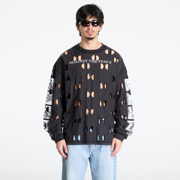 Póló Umbro Against The Fence Longsleeve T-Shirt Washed Black M-alacsony-ár