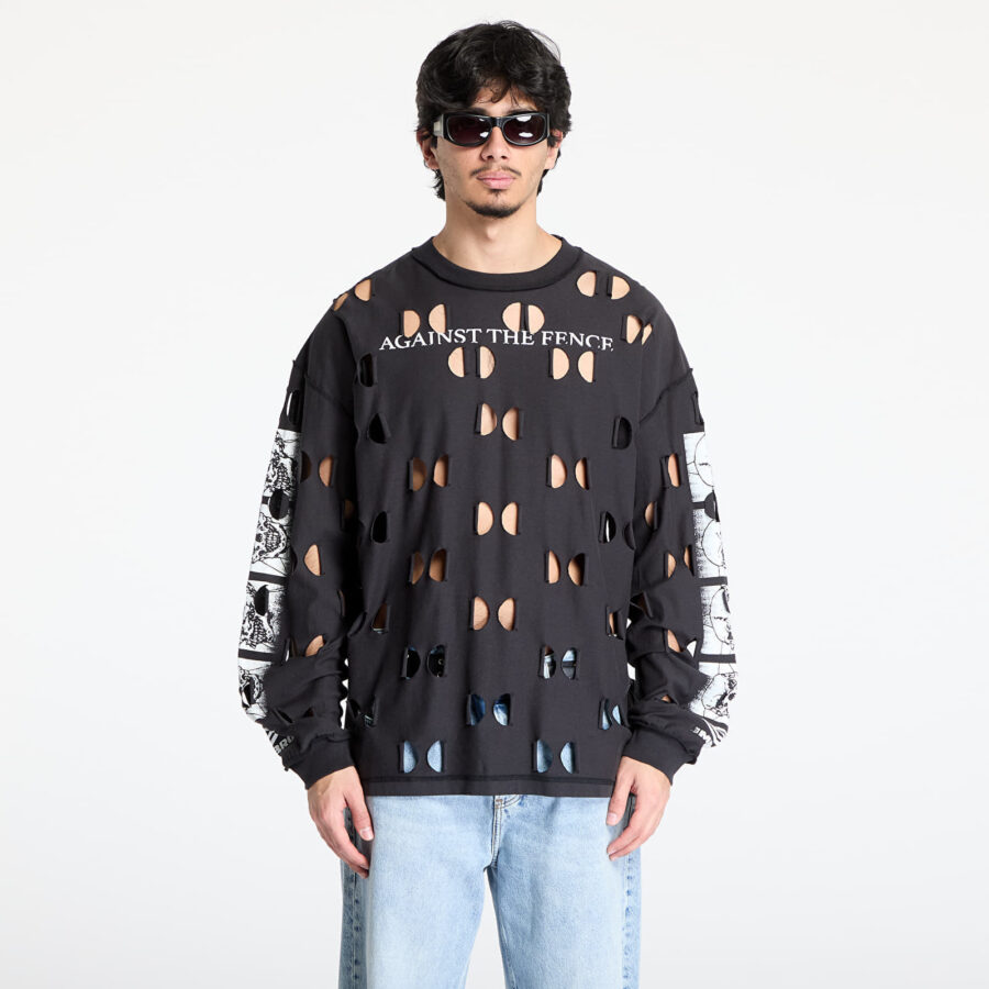 Póló Umbro Against The Fence Longsleeve T-Shirt Washed Black M-alacsony-ár