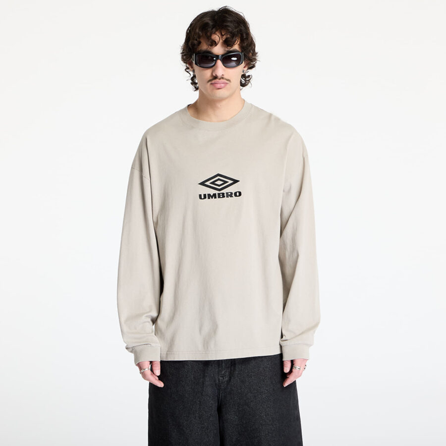 Póló Umbro Og Logo Long Sleeve T-Shirt Taupe S-alacsony-ár