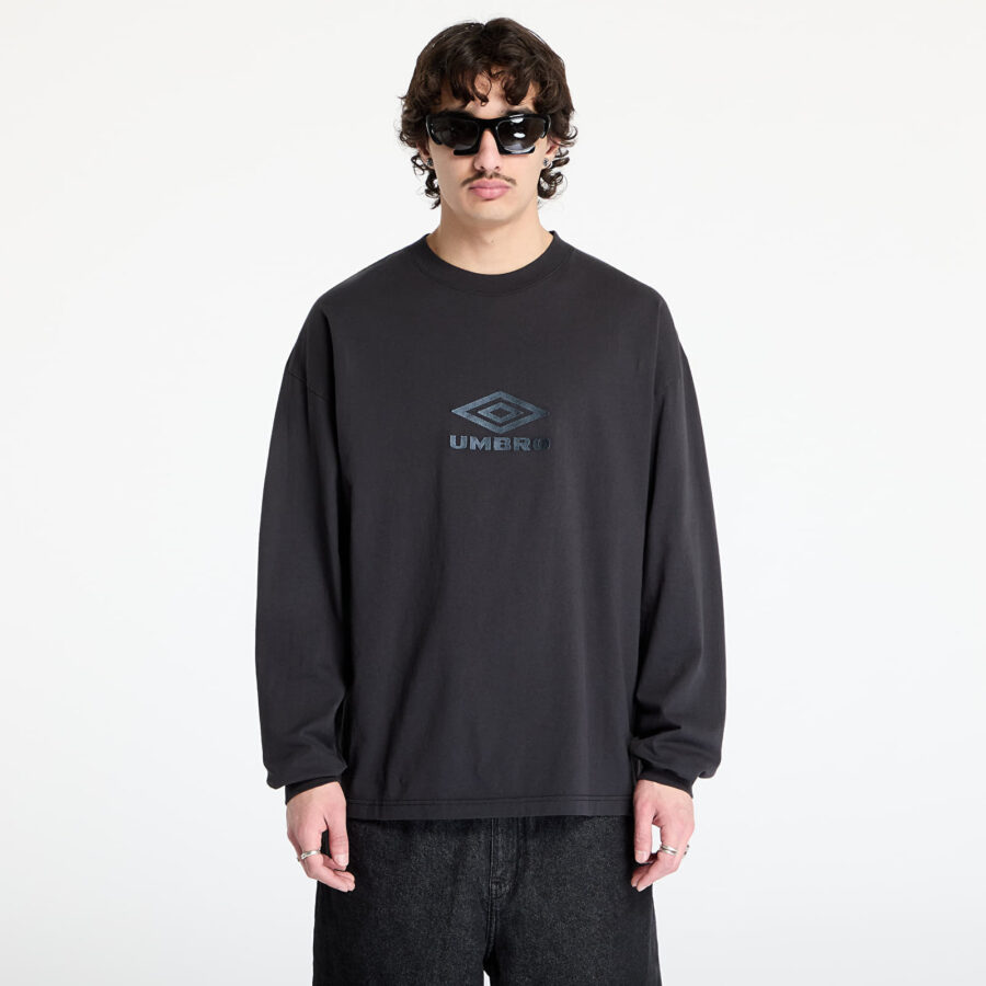 Póló Umbro Og Logo Long Sleeve T-Shirt Washed Black M-alacsony-ár