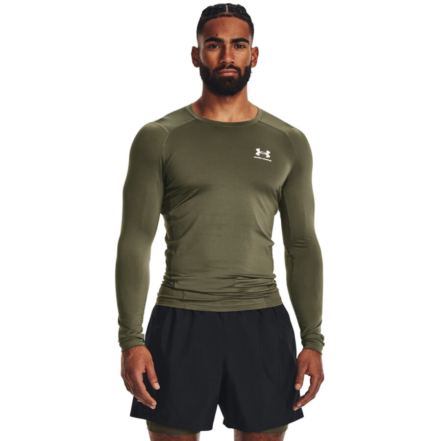 Póló Under Armour HG Armour Comp LS Green XXL-alacsony-ár