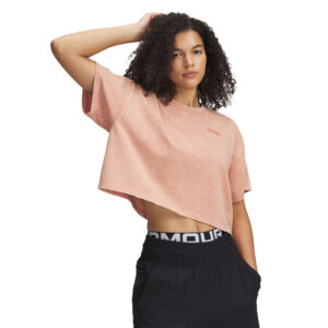 Póló Under Armour HWT WASH SS Tee Canyon Pink/ Canyon Pink XS-alacsony-ár