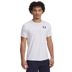 Póló Under Armour Heatgear Fitted SS Tee White/ Black L-alacsony-ár