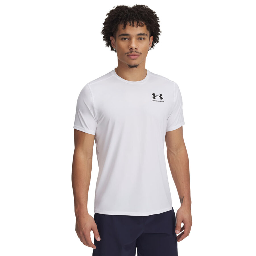 Póló Under Armour Heatgear Fitted SS Tee White/ Black L-alacsony-ár
