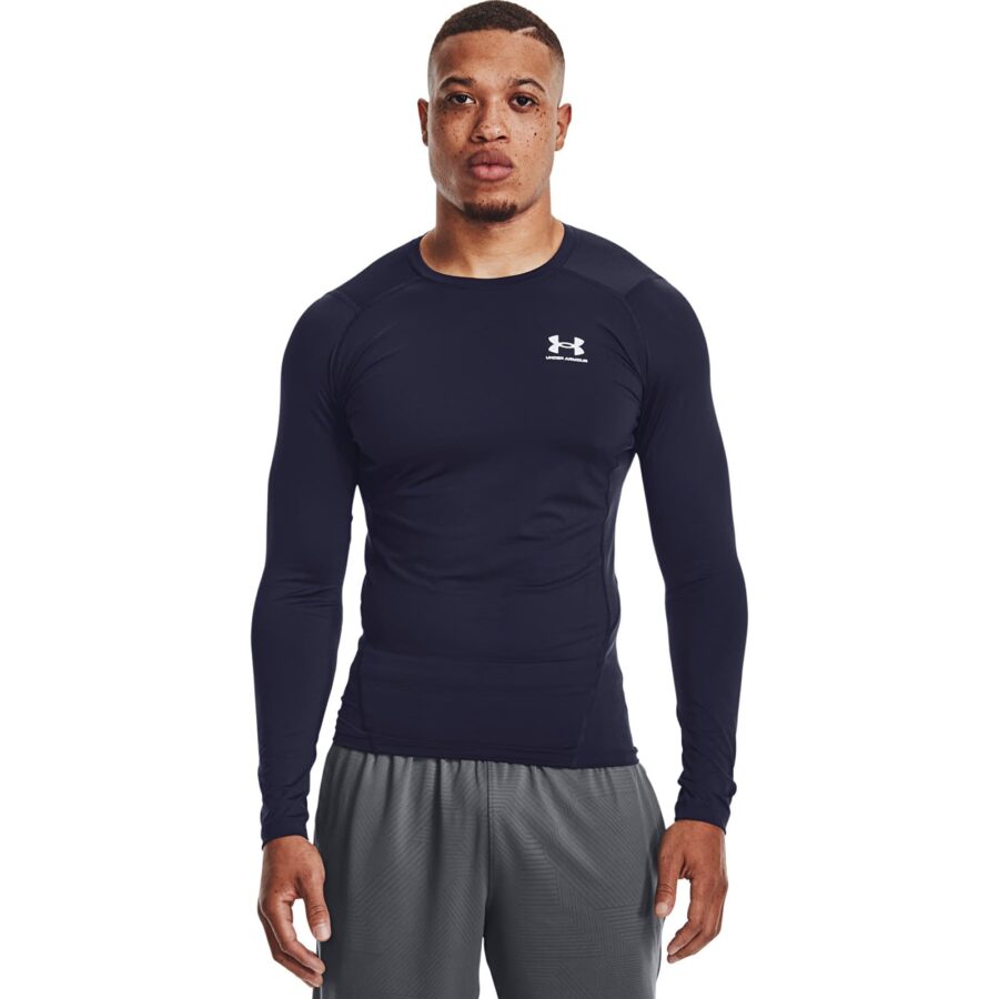 Póló Under Armour Hg Armour Comp LS Midnight Navy/ White S-alacsony-ár