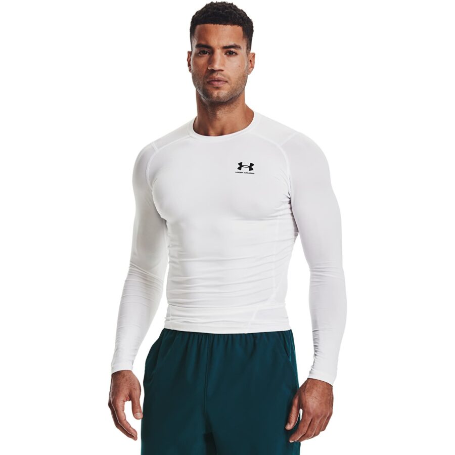 Póló Under Armour Hg Armour Comp LS White/ Black M-alacsony-ár
