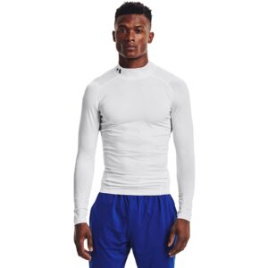 Póló Under Armour Hg Armour Comp Mock LS White/ Black M-alacsony-ár