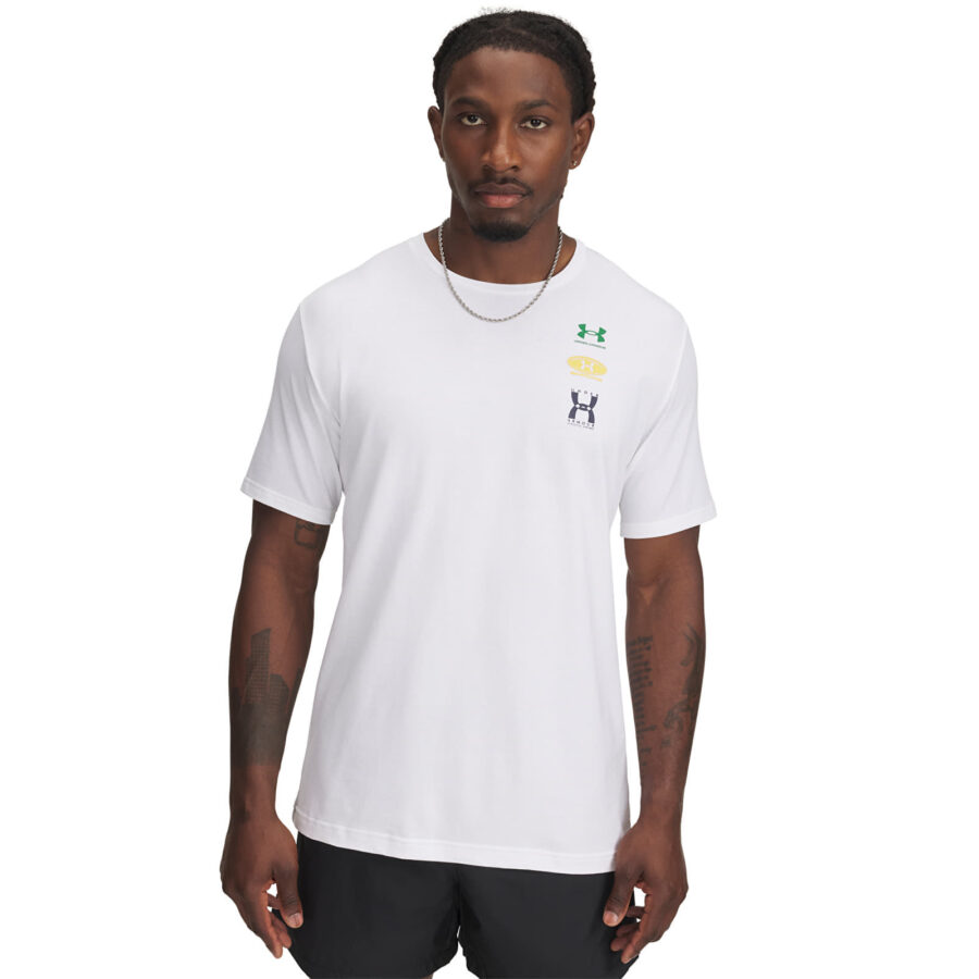 Póló Under Armour M 60/40S EVOL LOGO SS Tee White/ Midnight Navy/ Midnight Navy S-alacsony-ár