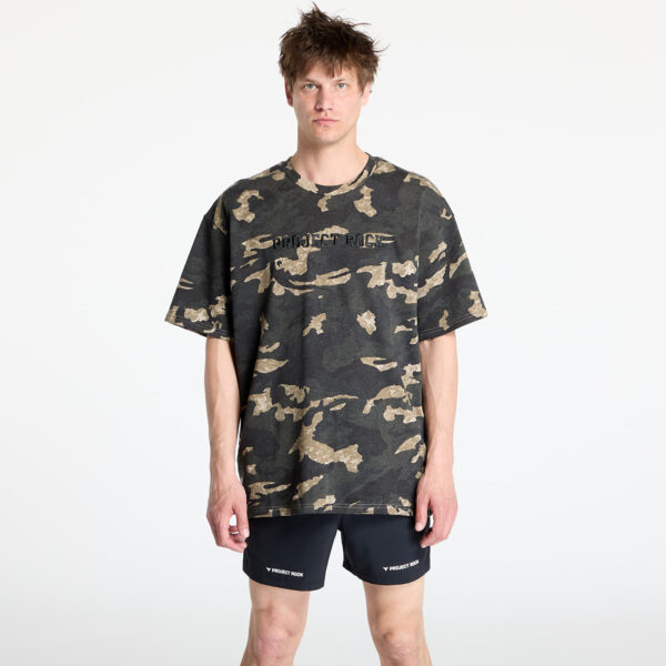 Póló Under Armour Project Rock All Over Print T-shirt Grey/ Green M-alacsony-ár