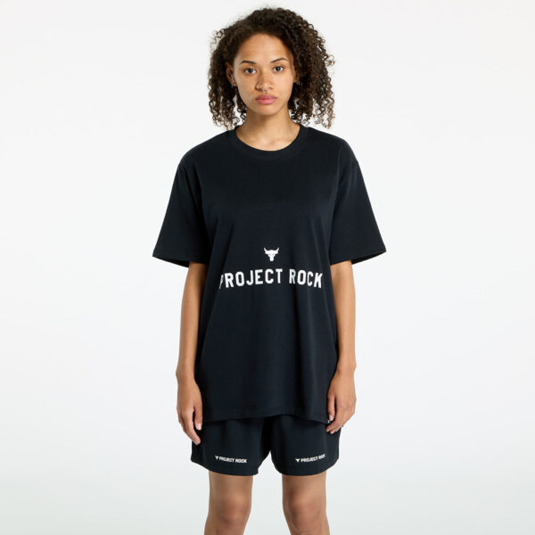 Póló Under Armour Project Rock Campus Q3 T-Shirt Black/ White M-alacsony-ár