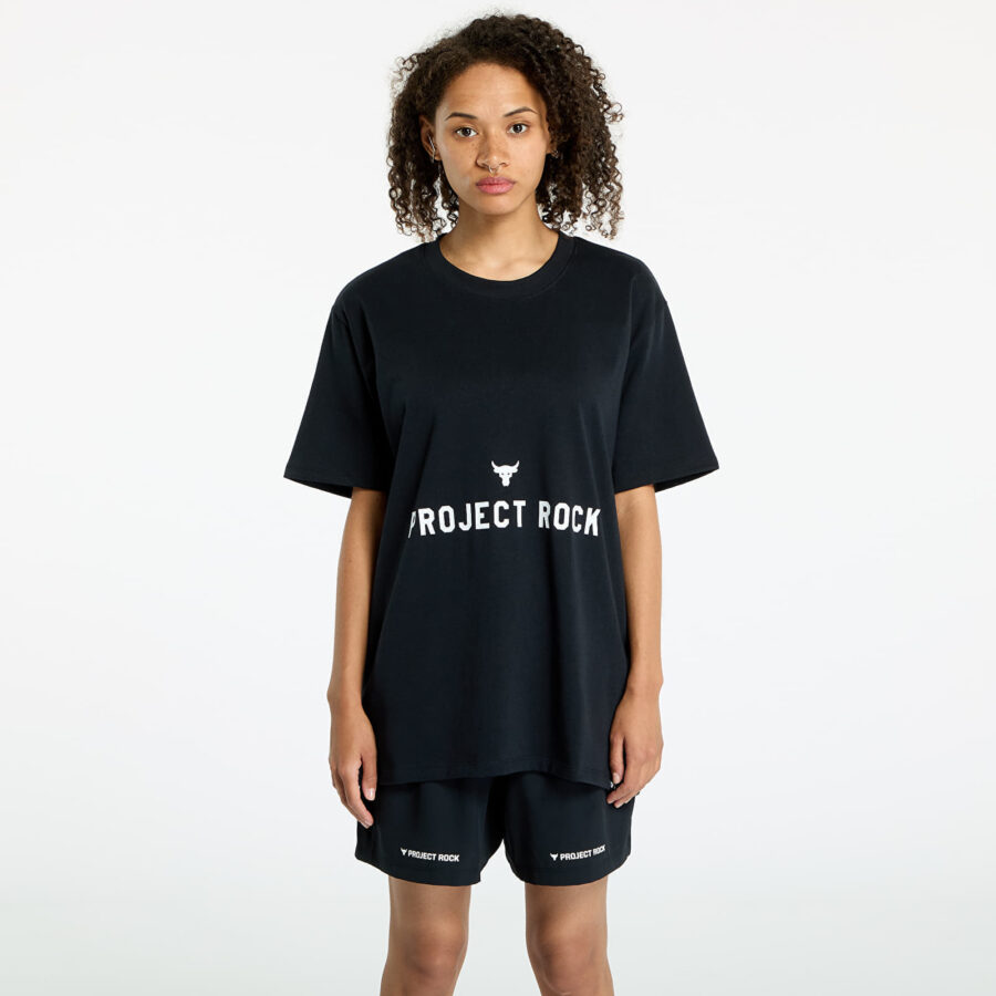 Póló Under Armour Project Rock Campus Q3 T-Shirt Black/ White M-alacsony-ár