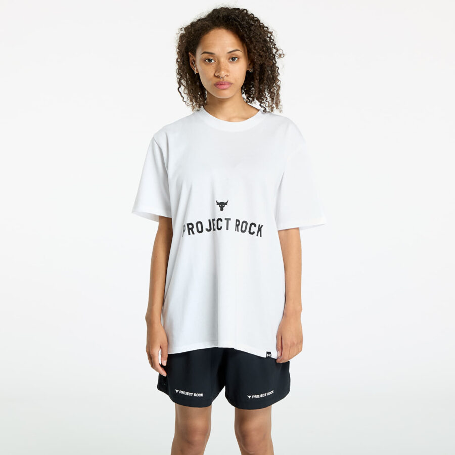 Póló Under Armour Project Rock Campus Q3 T-Shirt White/ Black M-alacsony-ár